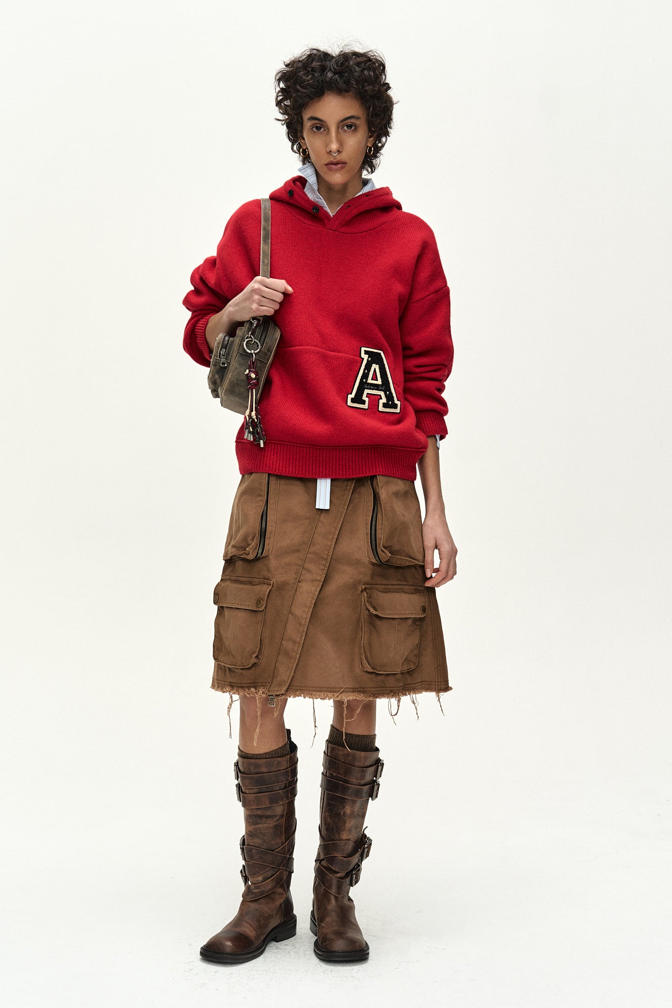 Andersson Bell - (essential) Unisex Varsity Patch Hoodie (red) (Red) product image 3 | TRAB K-Fashion Australia