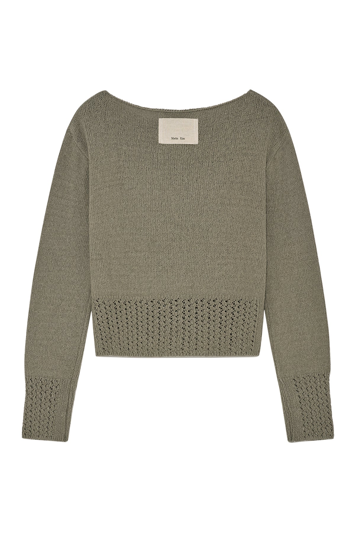 Matin Kim - For Lovers Punching Point Pullover (Olive) product image 2 | TRAB K-Fashion Australia