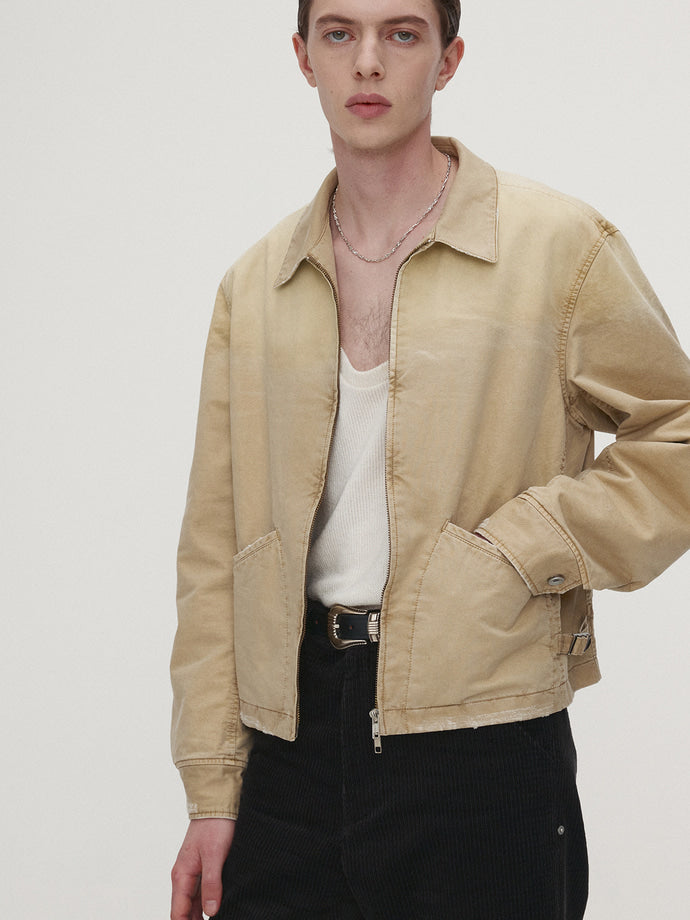 Tonywack - Garment-Dyed Cotton Distressed Mechanic Jacket (Faded Beige) product image 4 | TRAB K-Fashion Australia