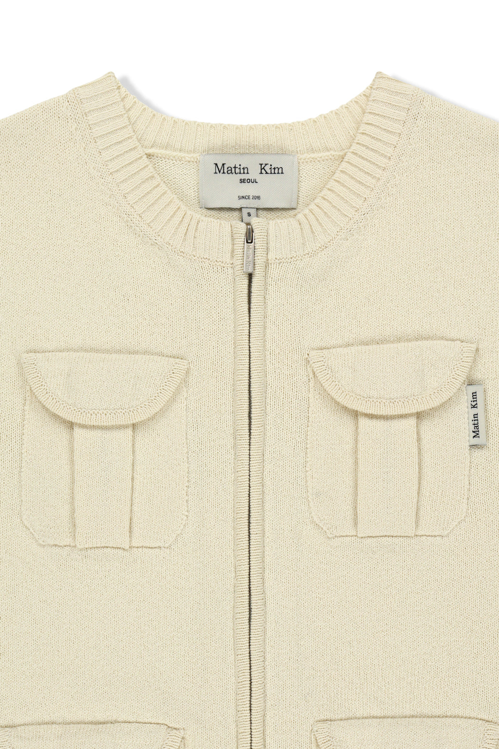 Matin Kim - Pocket Washed Knit Vest (Light Beige) product image 3 | TRAB K-Fashion Australia