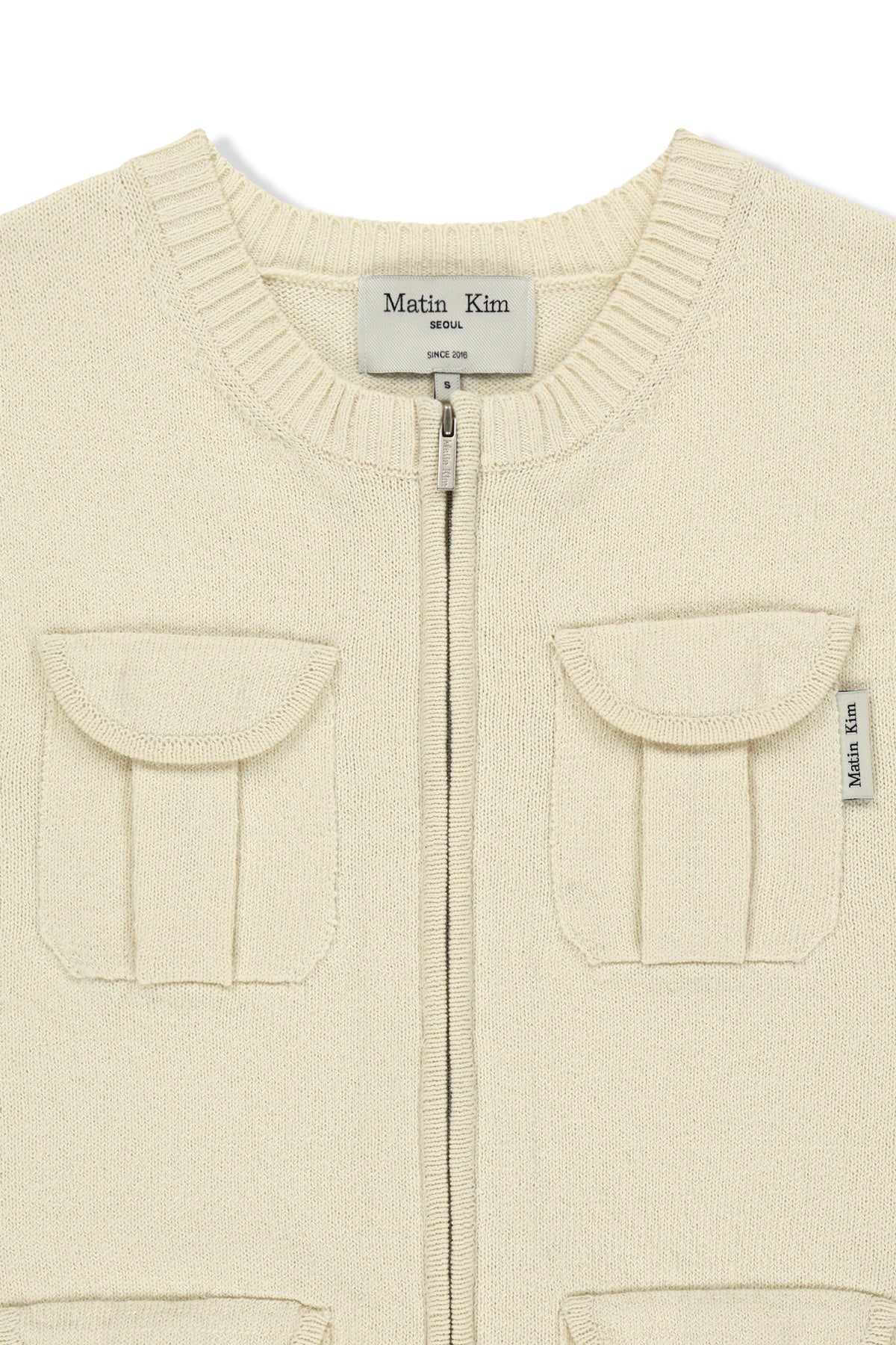 Matin Kim - Pocket Washed Knit Vest (Light Beige) product image 3 | TRAB K-Fashion Australia