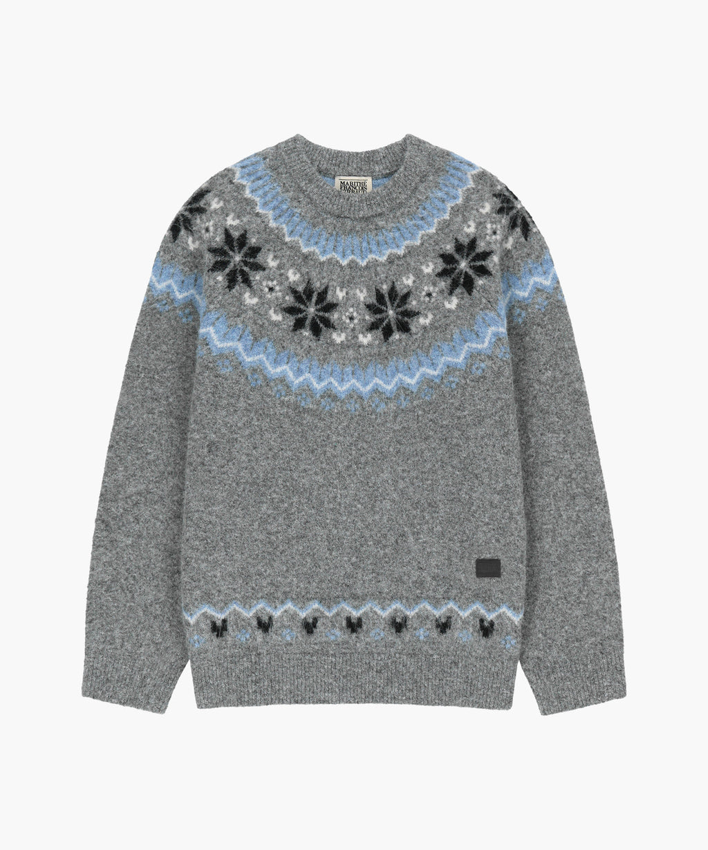 Marithe & Francois Girbaud - Small Classic Logo Nordic Knit Pullover (Melange Gray) product image 5 | TRAB K-Fashion Australia