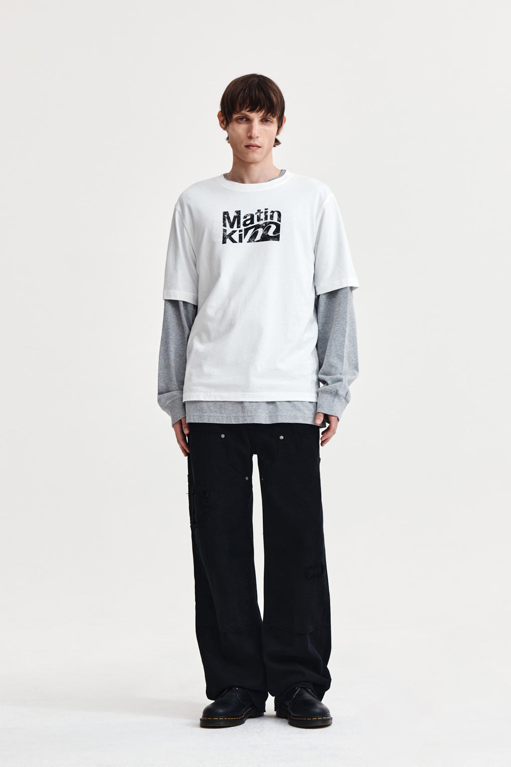 Matin Kim - Wavy Logo Graphic Top (White) product image 9 | TRAB K-Fashion Australia