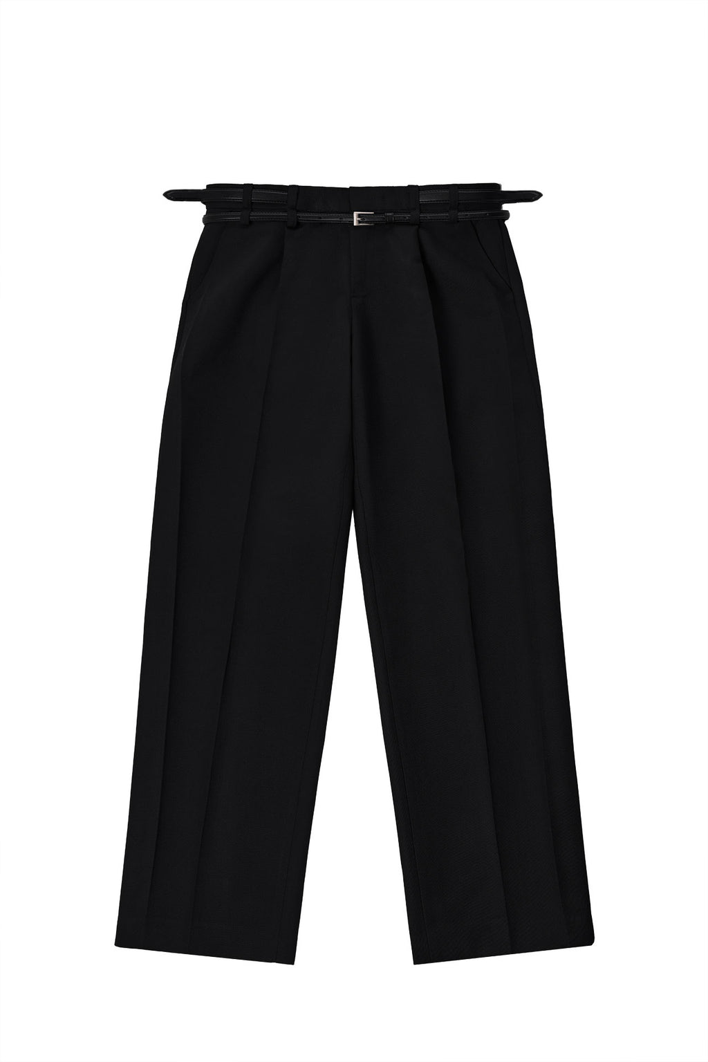 STU - Crease Double Belt Slacks (Black) product image 2 | TRAB K-Fashion Australia