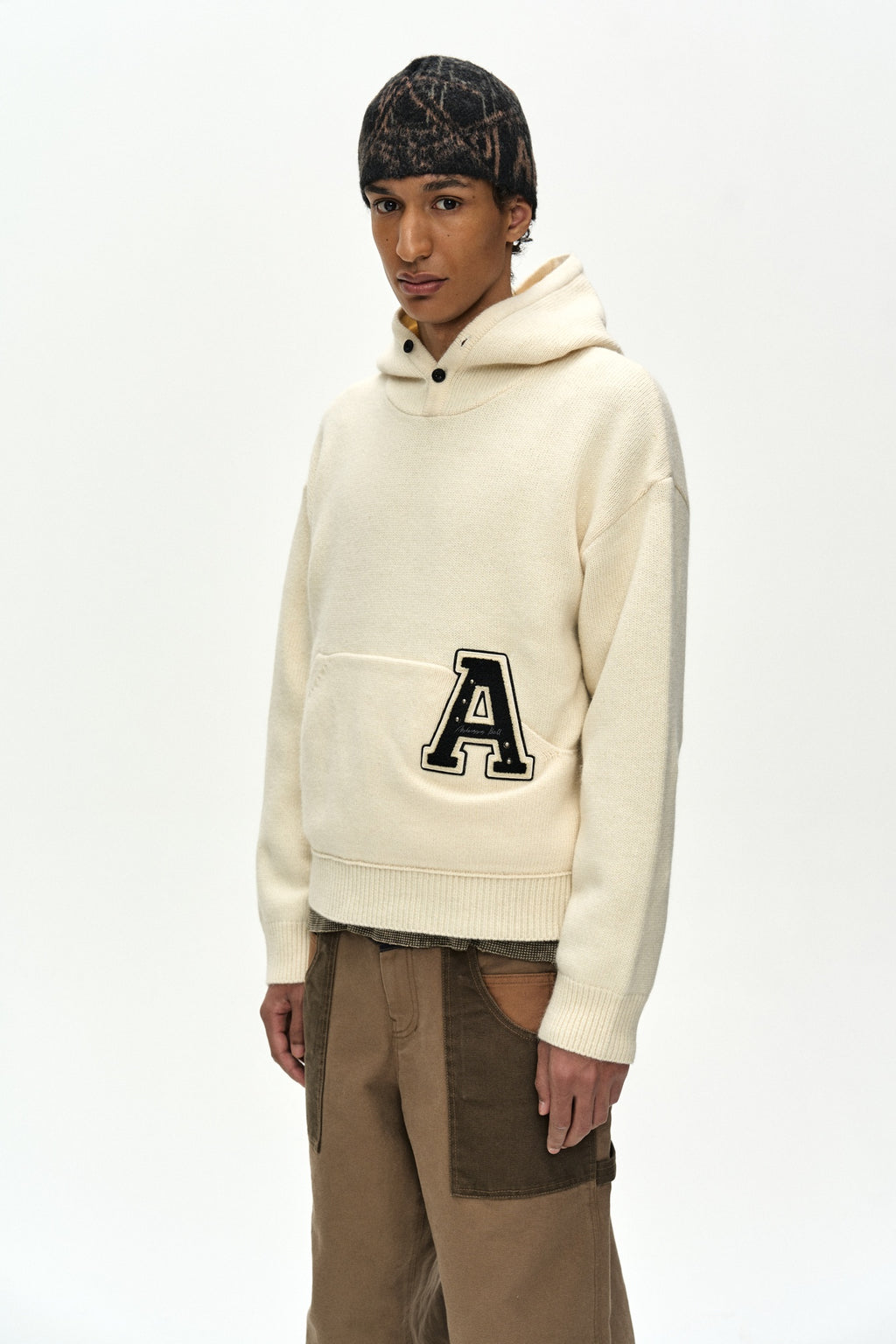 Andersson Bell - Unisex Adsb Geometric Wool Beanie (black/beige) (Black/Beige) product image 2 | TRAB K-Fashion Australia