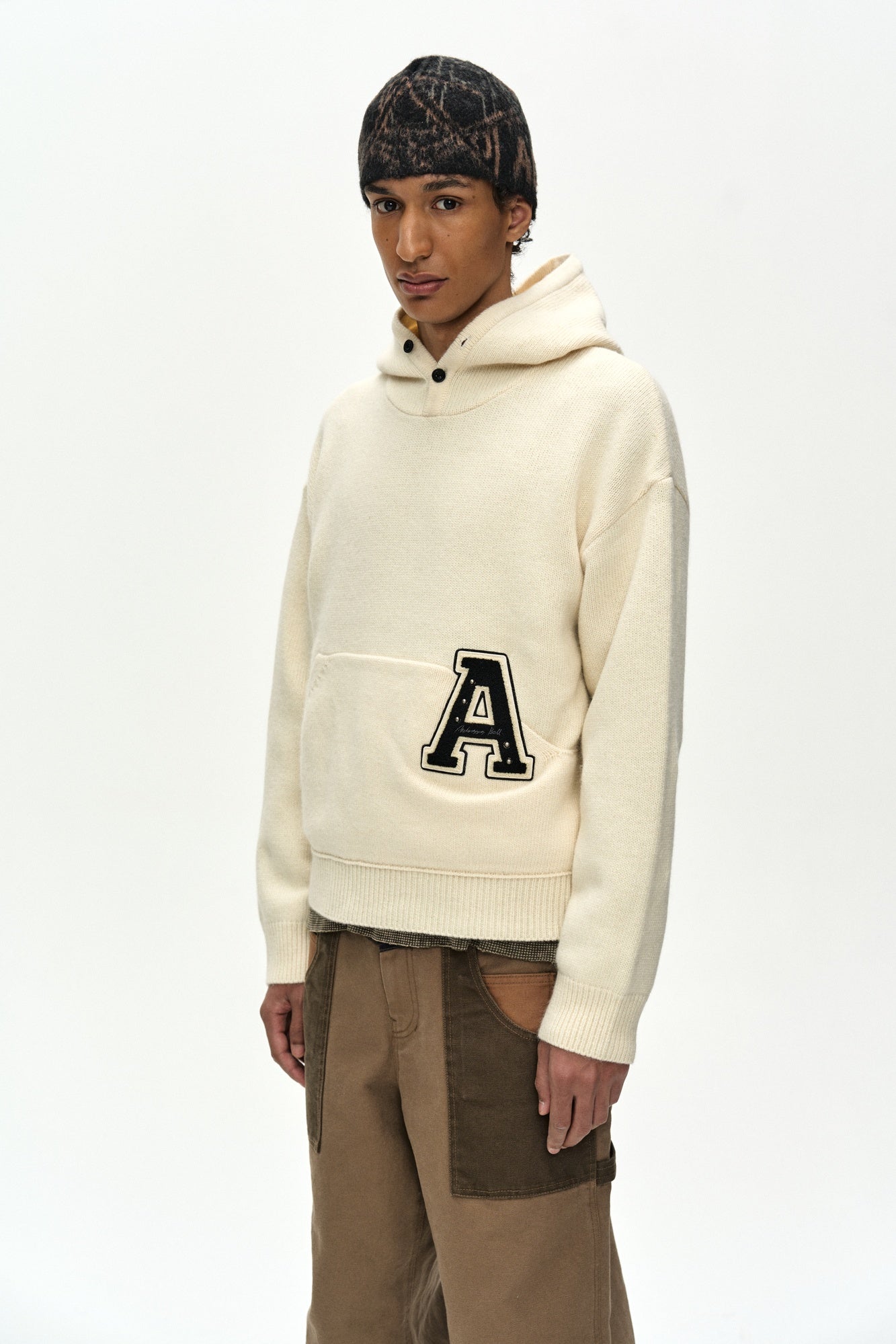 Andersson Bell - Unisex Adsb Geometric Wool Beanie (black/beige) (Black/Beige) product image 2 | TRAB K-Fashion Australia