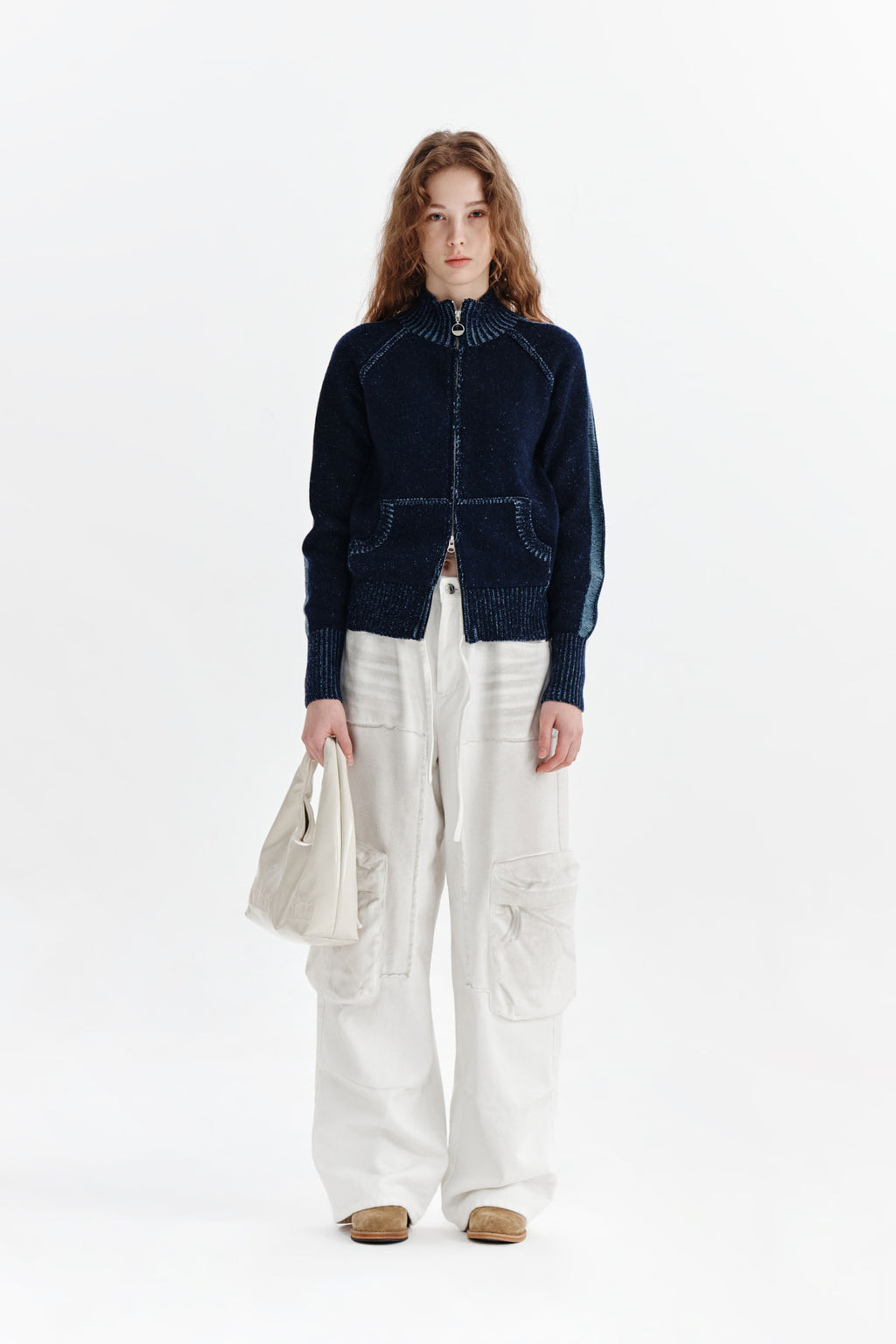 Matin Kim - Dirty Washed Heavy Cargo Pants (White) product image 5 | TRAB K-Fashion Australia