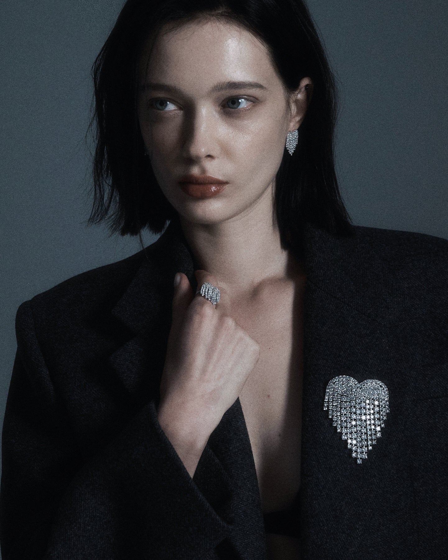 Numbering - Crystal Drop Heart Ring #3515 product image 4 | TRAB K-Fashion Australia