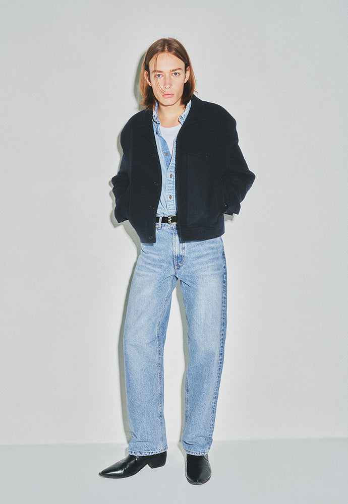 Tonywack - Wool Melton Chest Pocket Cropped Blouson (Navy) product image 5 | TRAB K-Fashion Australia