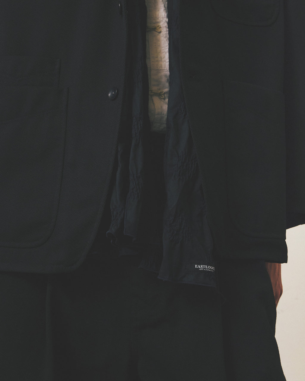 Eastlogue - Pattern Scarf (Navy Dot Embroidery) product image 2 | TRAB K-Fashion Australia