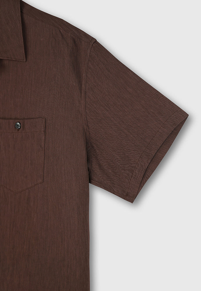 Tonywack - Cozy Linen Viscose Cuban-Collar Shirt (Penny Brown) product image 11 | TRAB K-Fashion Australia