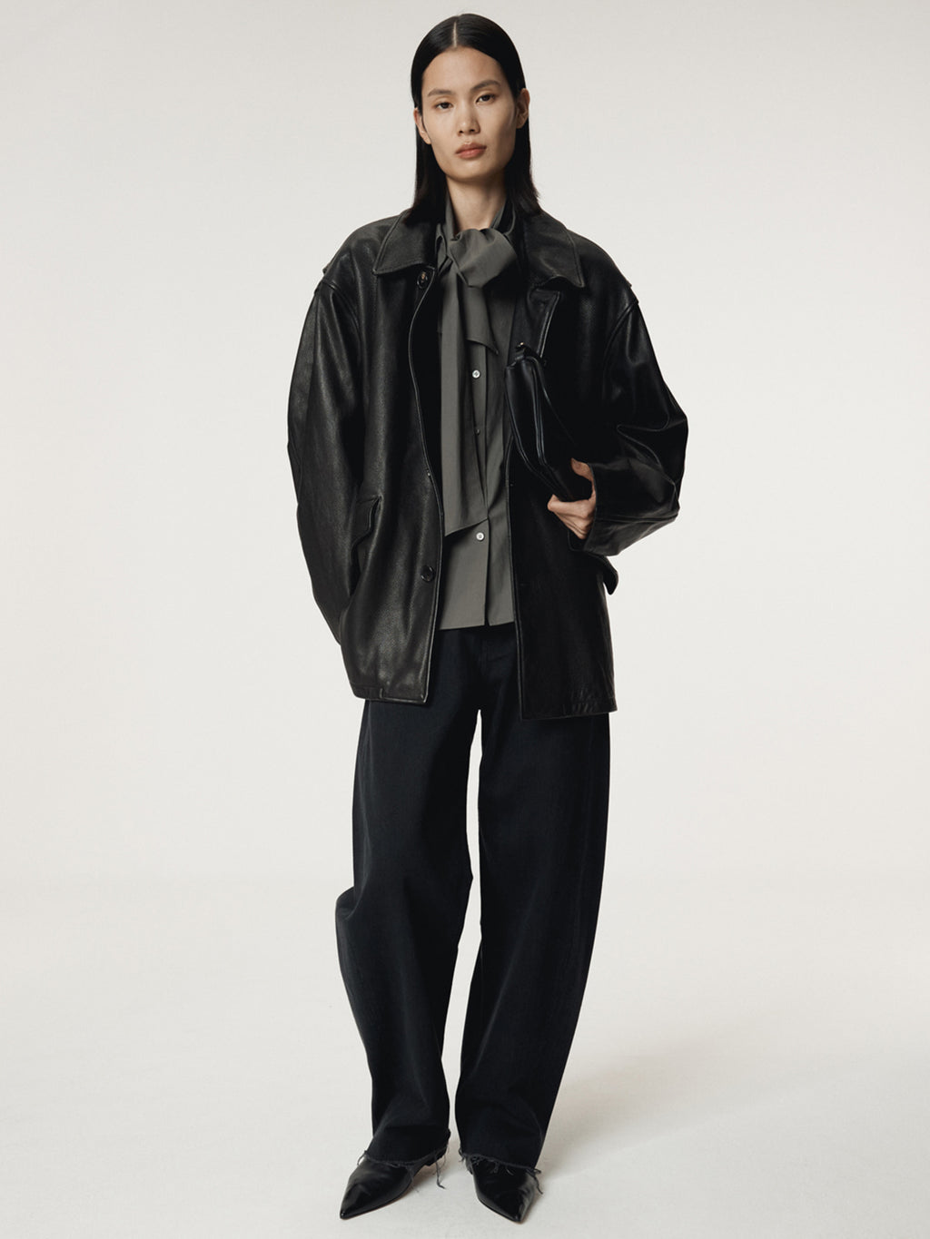 Recto - Vintage Leather Chore Jacket (Black) product image 3 | TRAB K-Fashion Australia