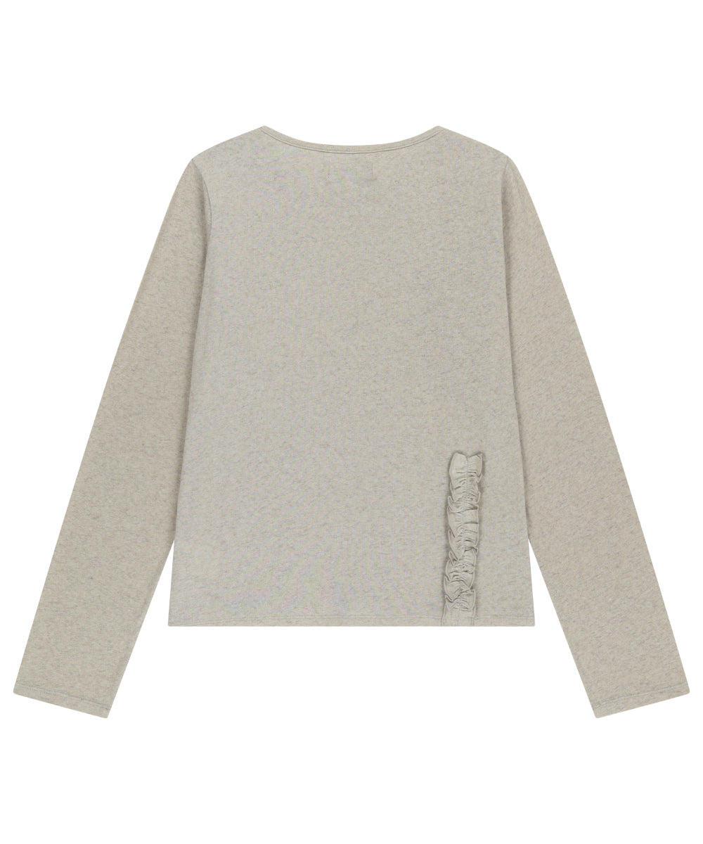 Coyseio - Double Ruffle Long Sleeve (Oatmeal) product image 13 | TRAB K-Fashion Australia