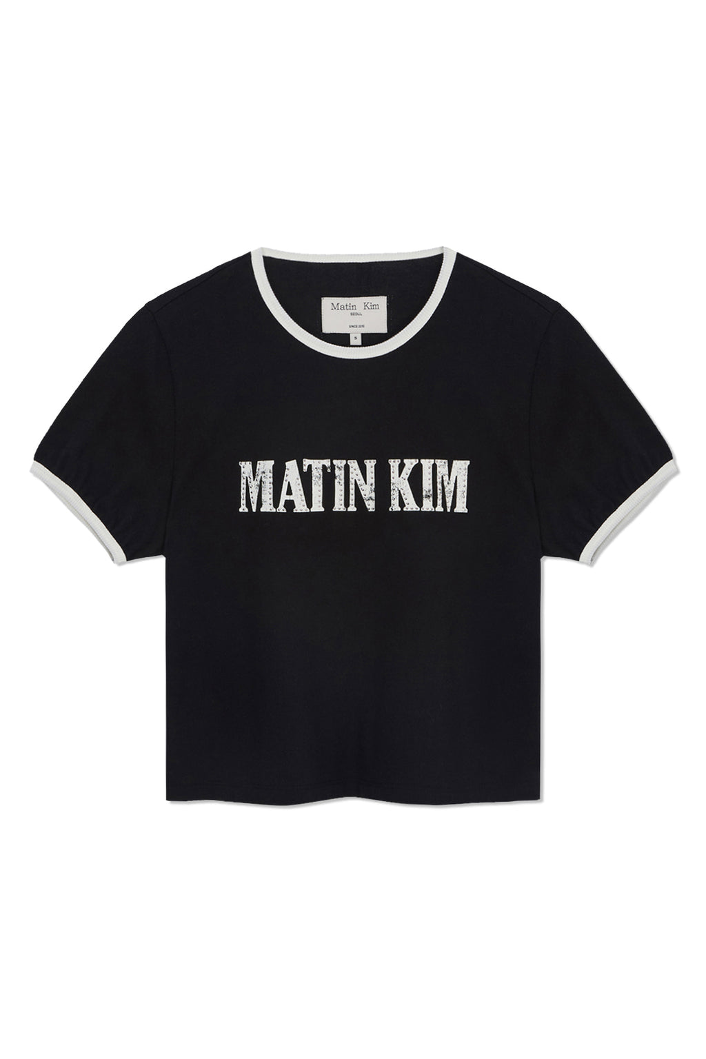 Matin Kim - Stud Logo Ringer Top (Black) product image 1 | TRAB K-Fashion Australia