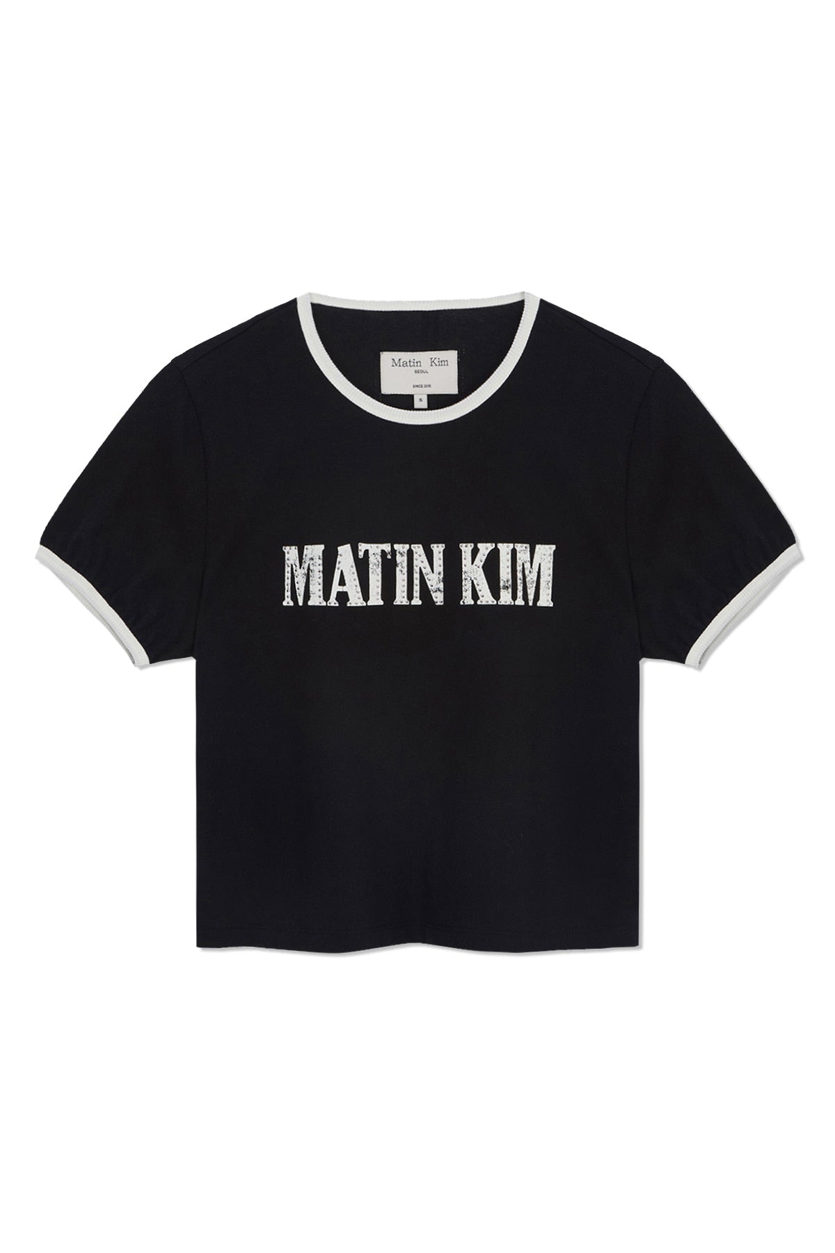 Matin Kim - Stud Logo Ringer Top (Black) product image 1 | TRAB K-Fashion Australia