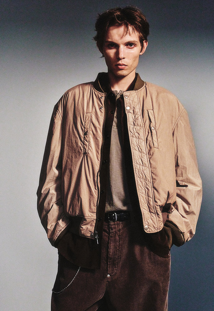 Art if acts - Garment-Dyed Rayon Ma-1 (Dusty Beige) product image 6 | TRAB K-Fashion Australia