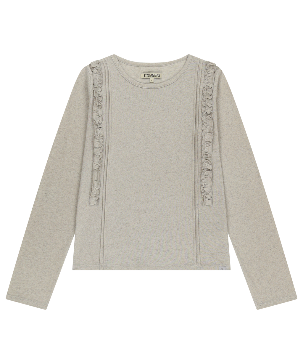 Coyseio - Double Ruffle Long Sleeve (Oatmeal) product image 1 | TRAB K-Fashion Australia