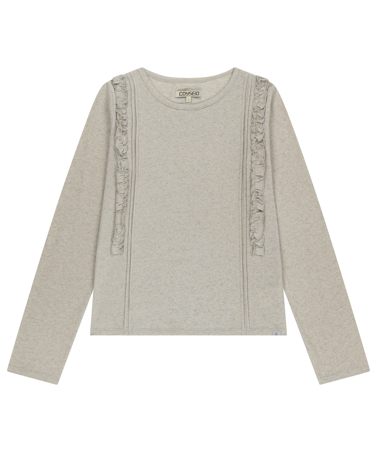 Coyseio - Double Ruffle Long Sleeve (Oatmeal) product image 1 | TRAB K-Fashion Australia
