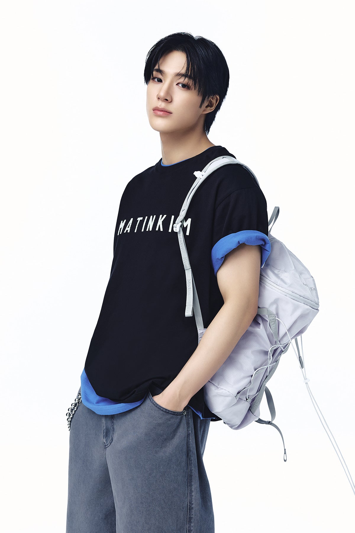 Matin Kim - Applique Felt Logo Top (Black) product image 1 | TRAB K-Fashion Australia