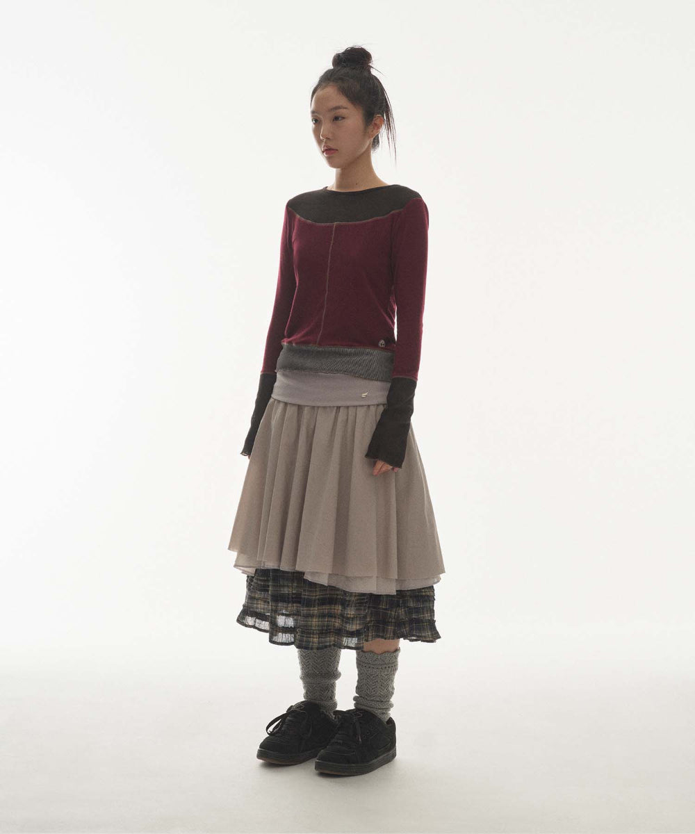 Coyseio - Net Stitch Longsleeves (Plum Red) product image 9 | TRAB K-Fashion Australia