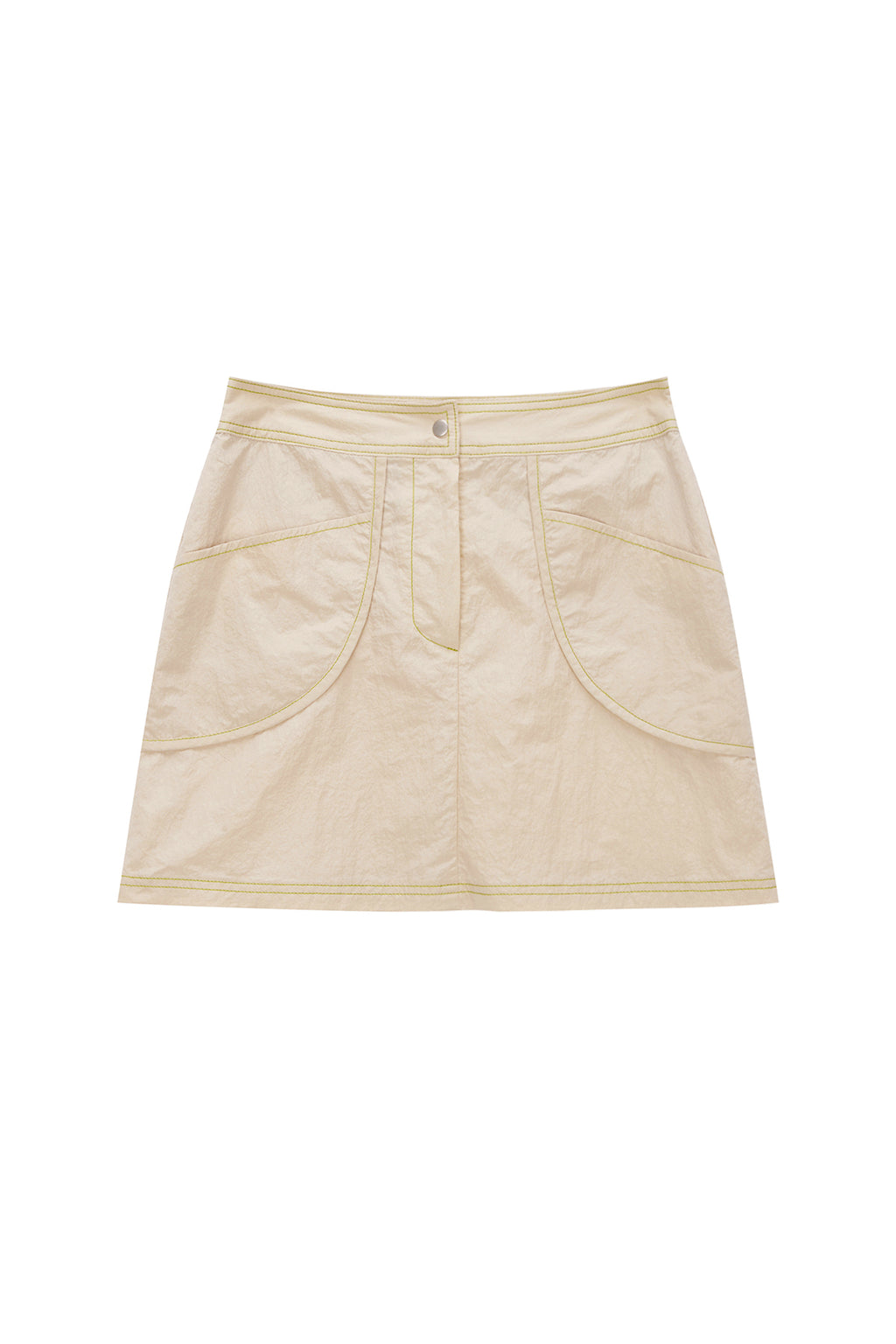 Matin Kim - Curvy Mini Skirt (Beige) product image 1 | TRAB K-Fashion Australia