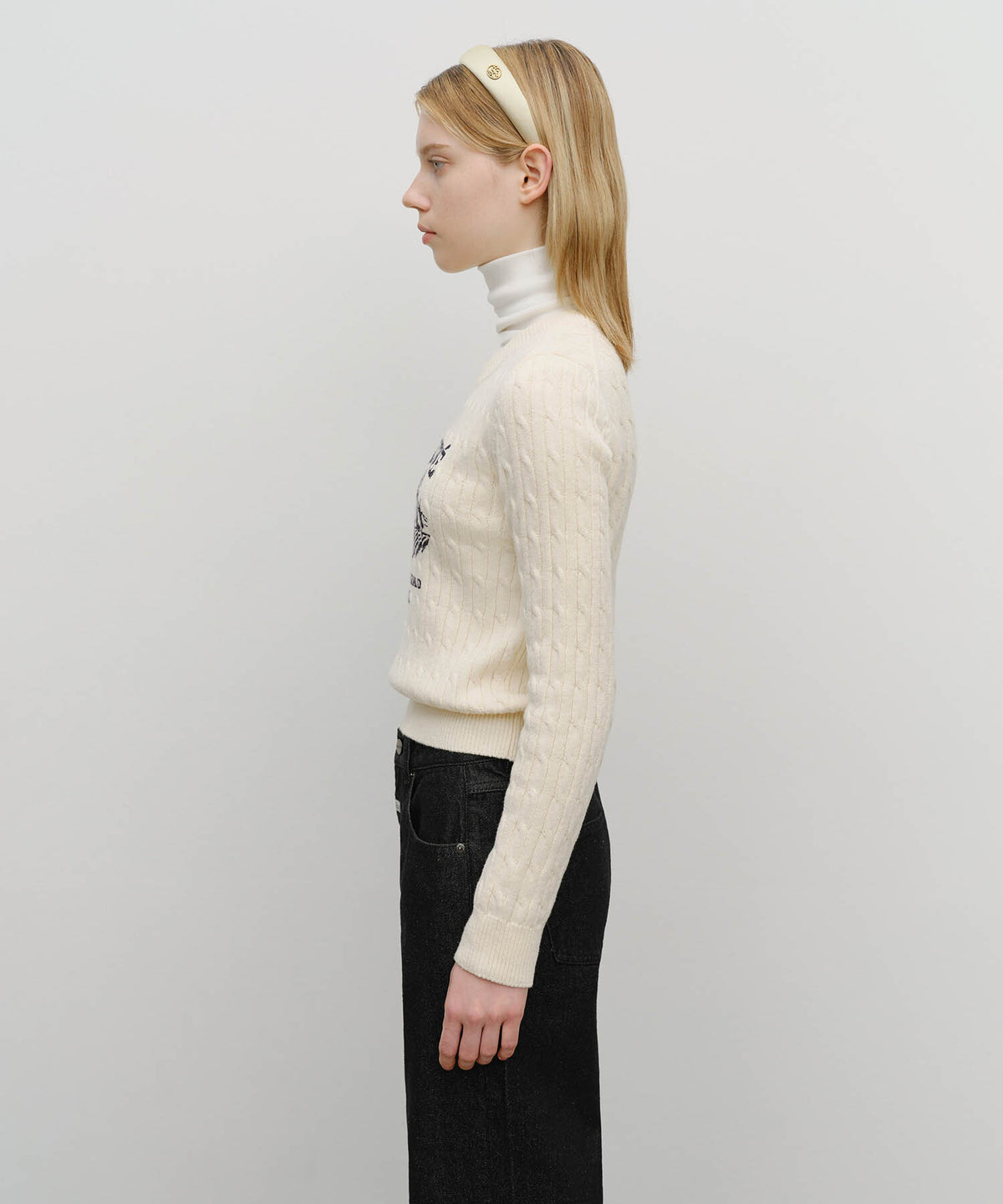 Marithe & Francois Girbaud - Vineyard Cable Knit Pullover (Ivory) product image 2 | TRAB K-Fashion Australia