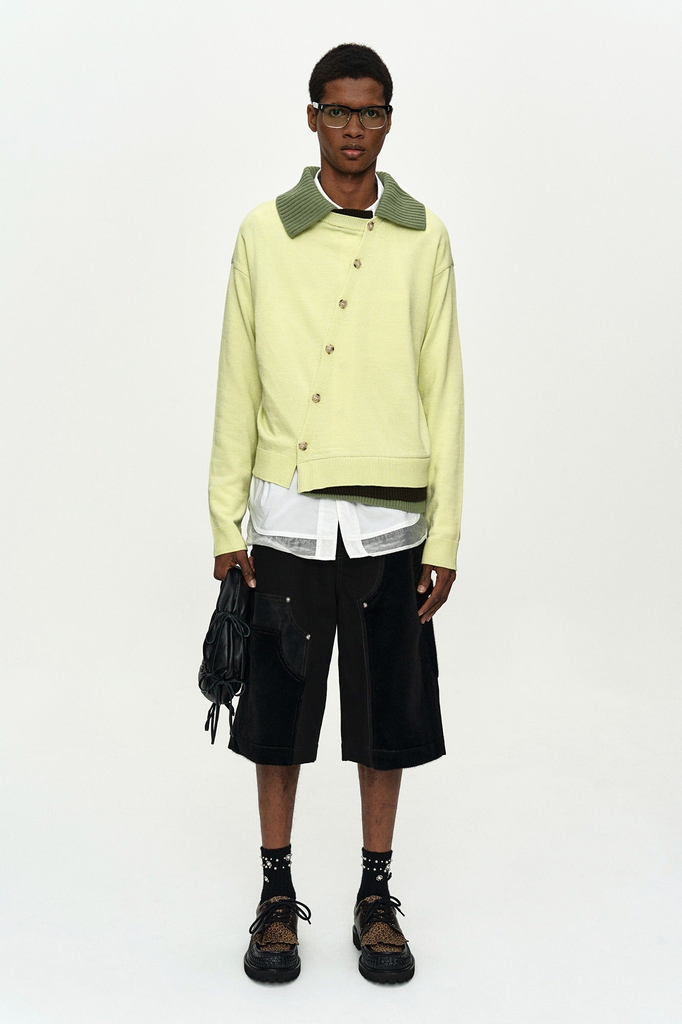 Andersson Bell - Layered Collar Cardigan (Lemon) product image 1 | TRAB K-Fashion Australia