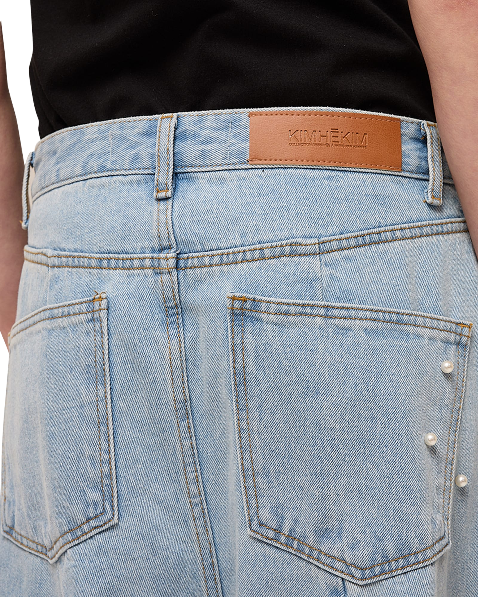 Kimhe Kim - Pearl Embellished Balloon Jeans (Sky Blue) product image 7 | TRAB K-Fashion Australia