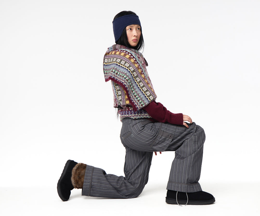 Coyseio - Stripe Big Pocket Cargo Pants (Charcoal) product image 2 | TRAB K-Fashion Australia