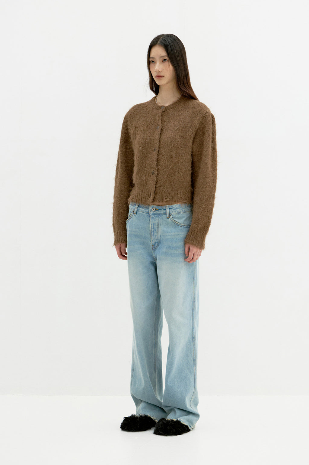 Coor - Asymmetric Hem Vintage Jeans (Light Blue) product image 3 | TRAB K-Fashion Australia