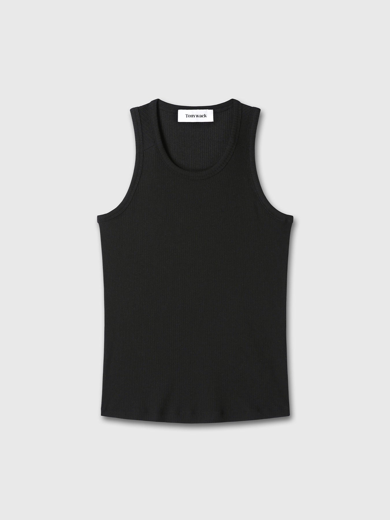 Tonywack - Silk Lyocell Rib Tank Top Japanese Fabric (Black) product image 10 | TRAB K-Fashion Australia