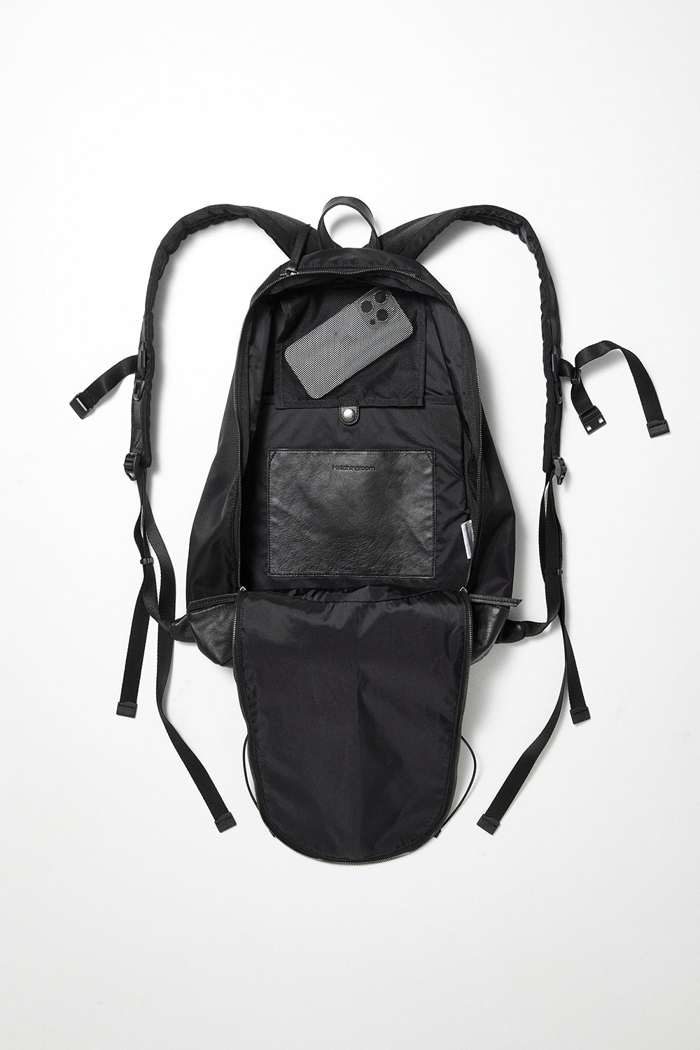 Hatchingroom - Nylon Leather Backpack (Black) product image 4 | TRAB K-Fashion Australia