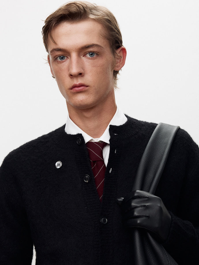 Tonywack - Alpaca Mohair Crew-Neck Cardigan (Black) product image 9 | TRAB K-Fashion Australia