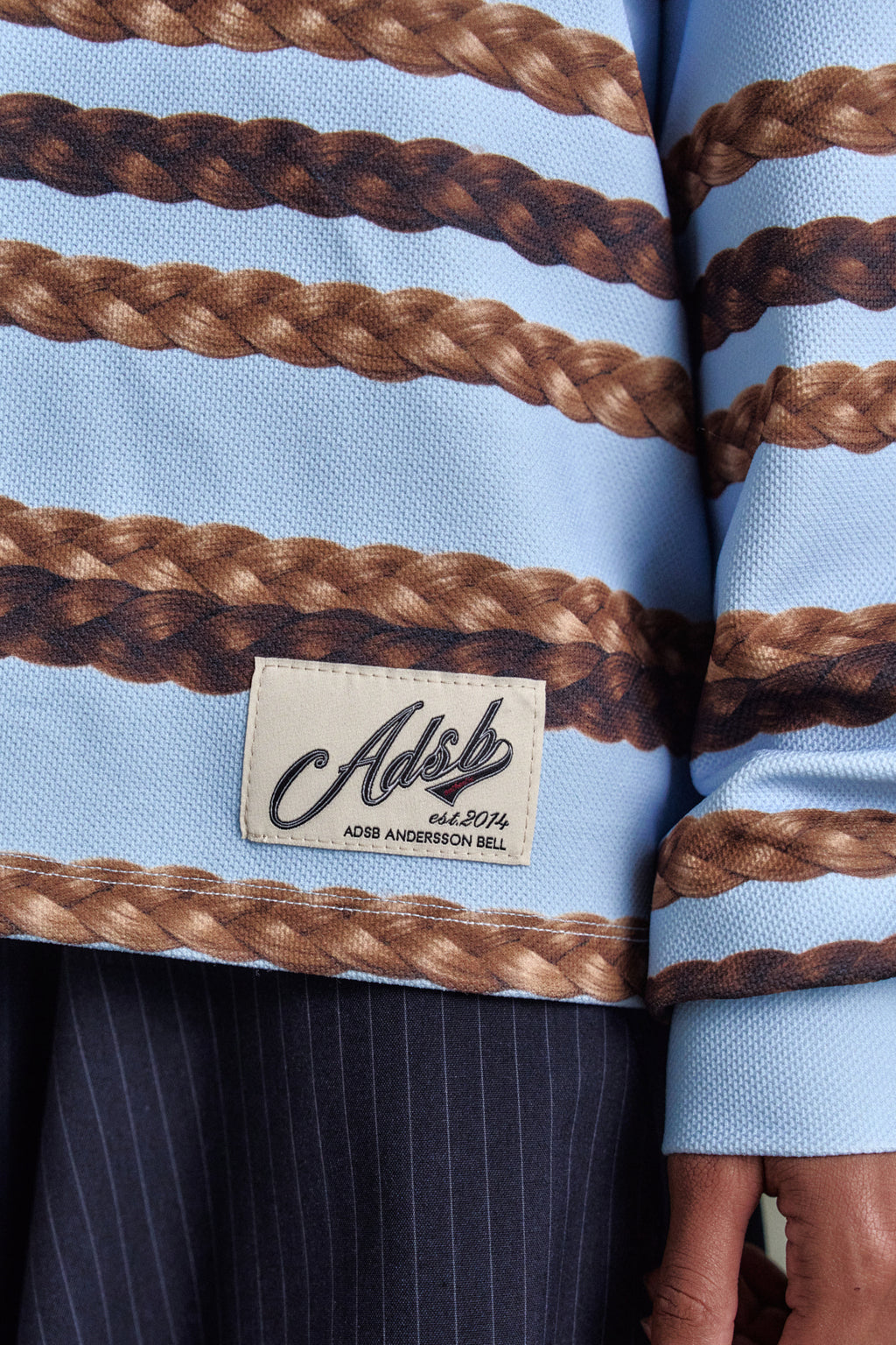 Andersson Bell - Hair Braid Stripe Collar T-Shirt (Blue) product image 5 | TRAB K-Fashion Australia