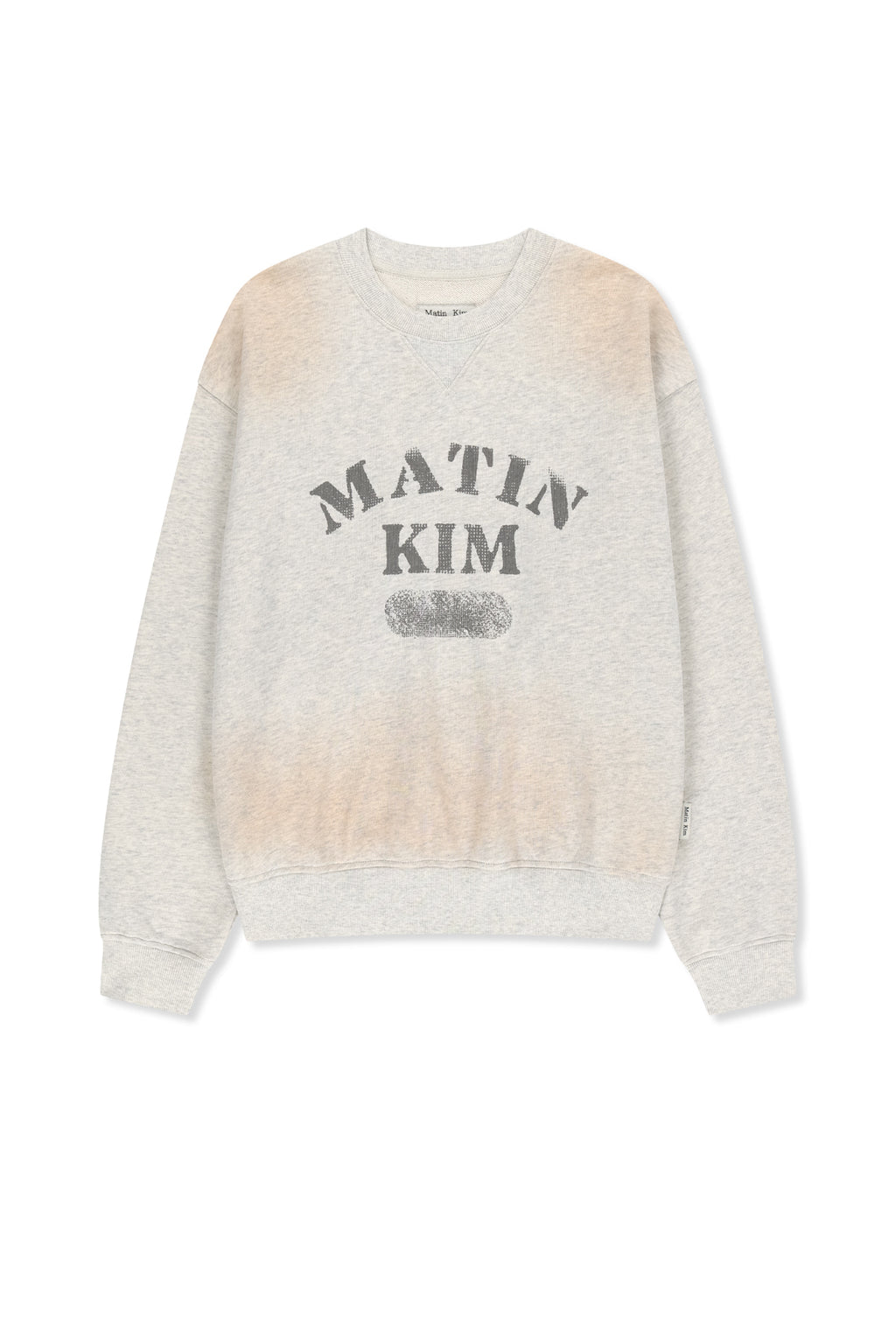 Matin Kim - Vintage Spray Logo Sweatshirt (Light Beige) product image 1 | TRAB K-Fashion Australia