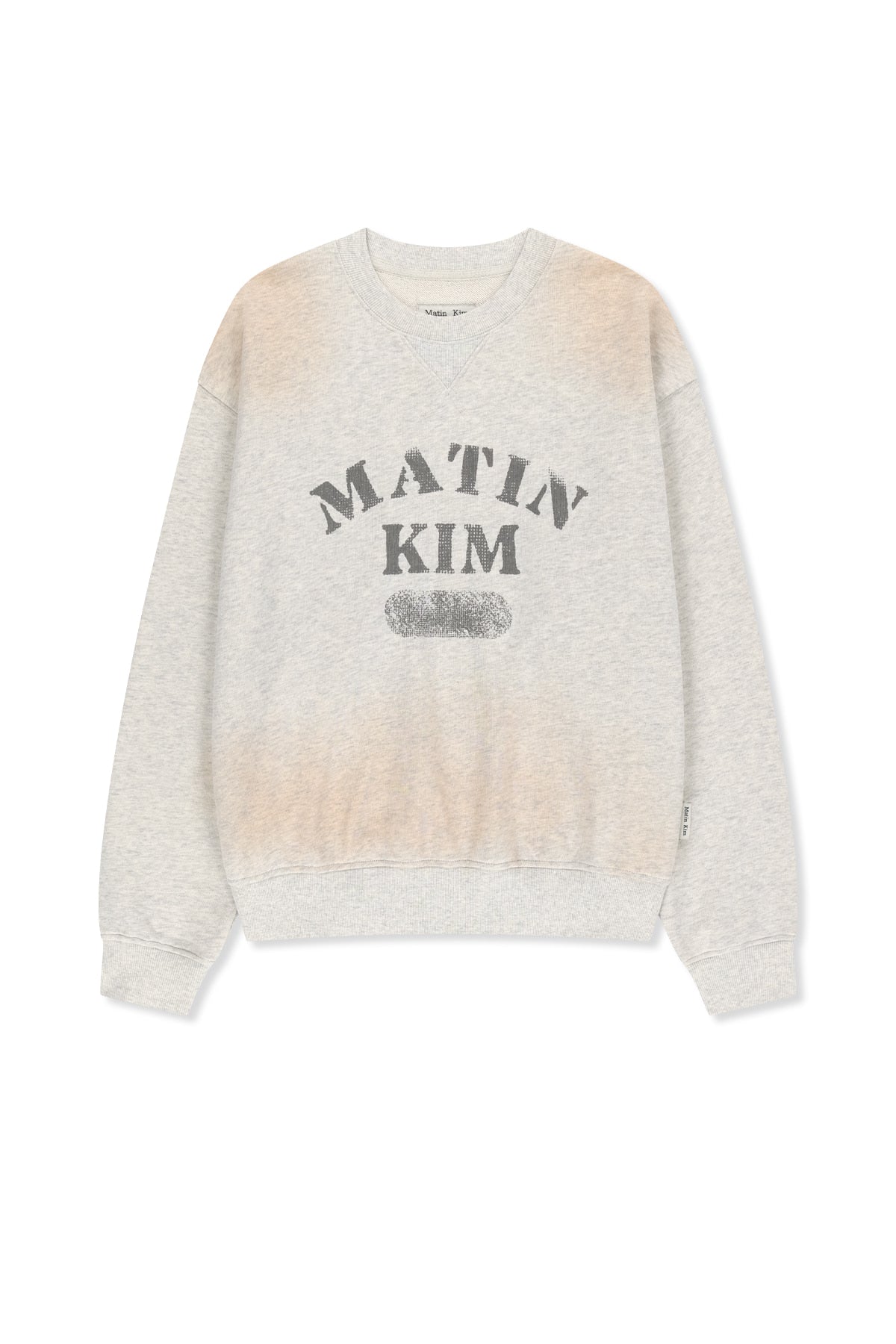Matin Kim - Vintage Spray Logo Sweatshirt (Light Beige) product image 1 | TRAB K-Fashion Australia