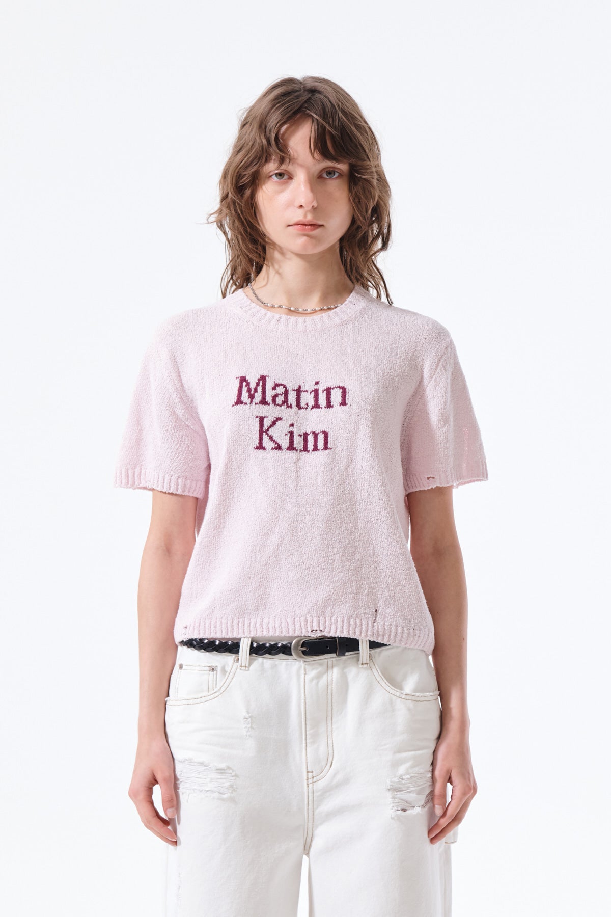 Matin Kim - ハーフスリーブロゴプルオーバー (ピンク) | TRAB K