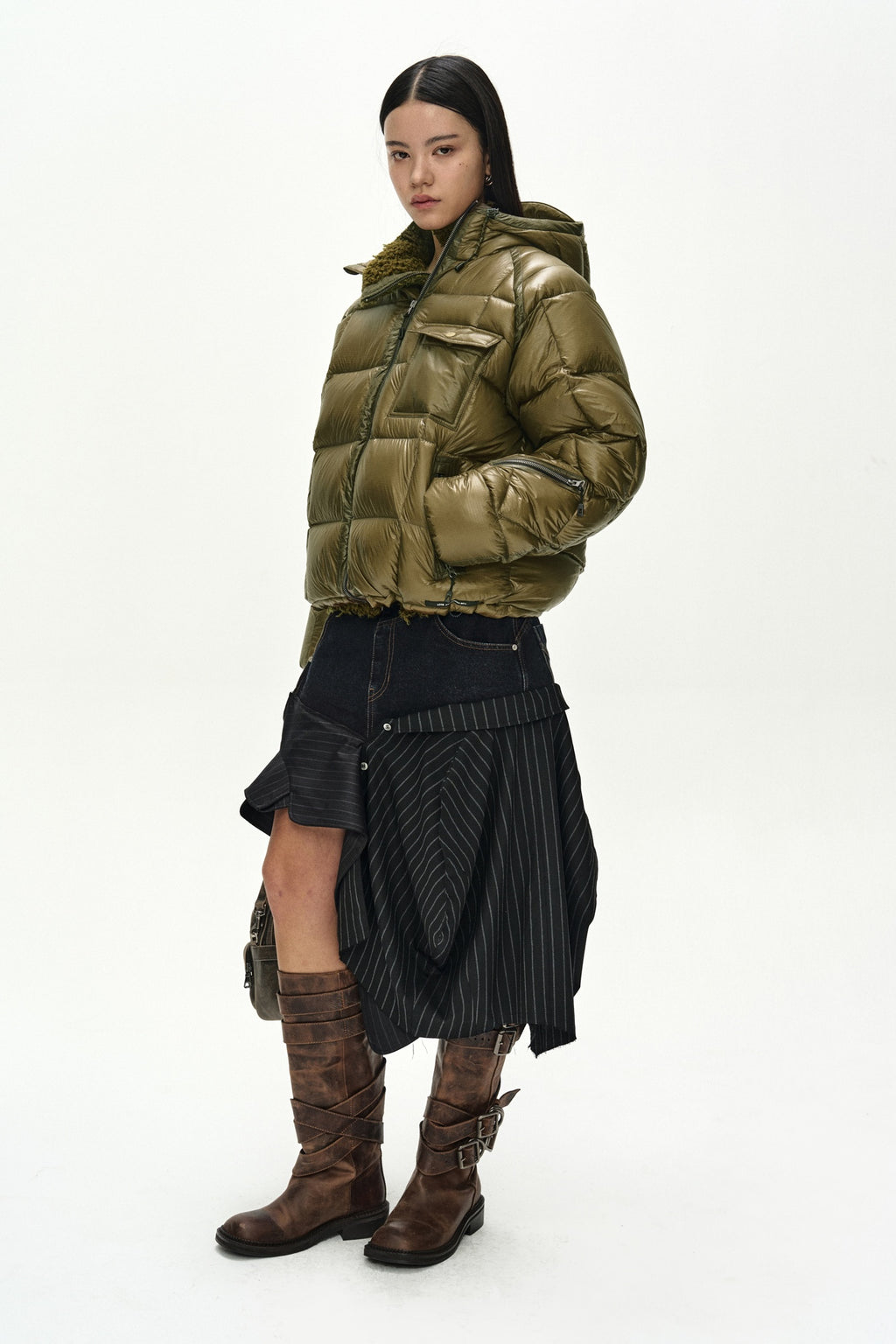 Andersson Bell - Unisex Torino Lightweight Down Jacket (Olive) product image 4 | TRAB K-Fashion Australia