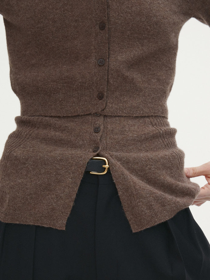 Tonywack - Merino Wool Cropped Cardigan (Brown) product image 4 | TRAB K-Fashion Australia