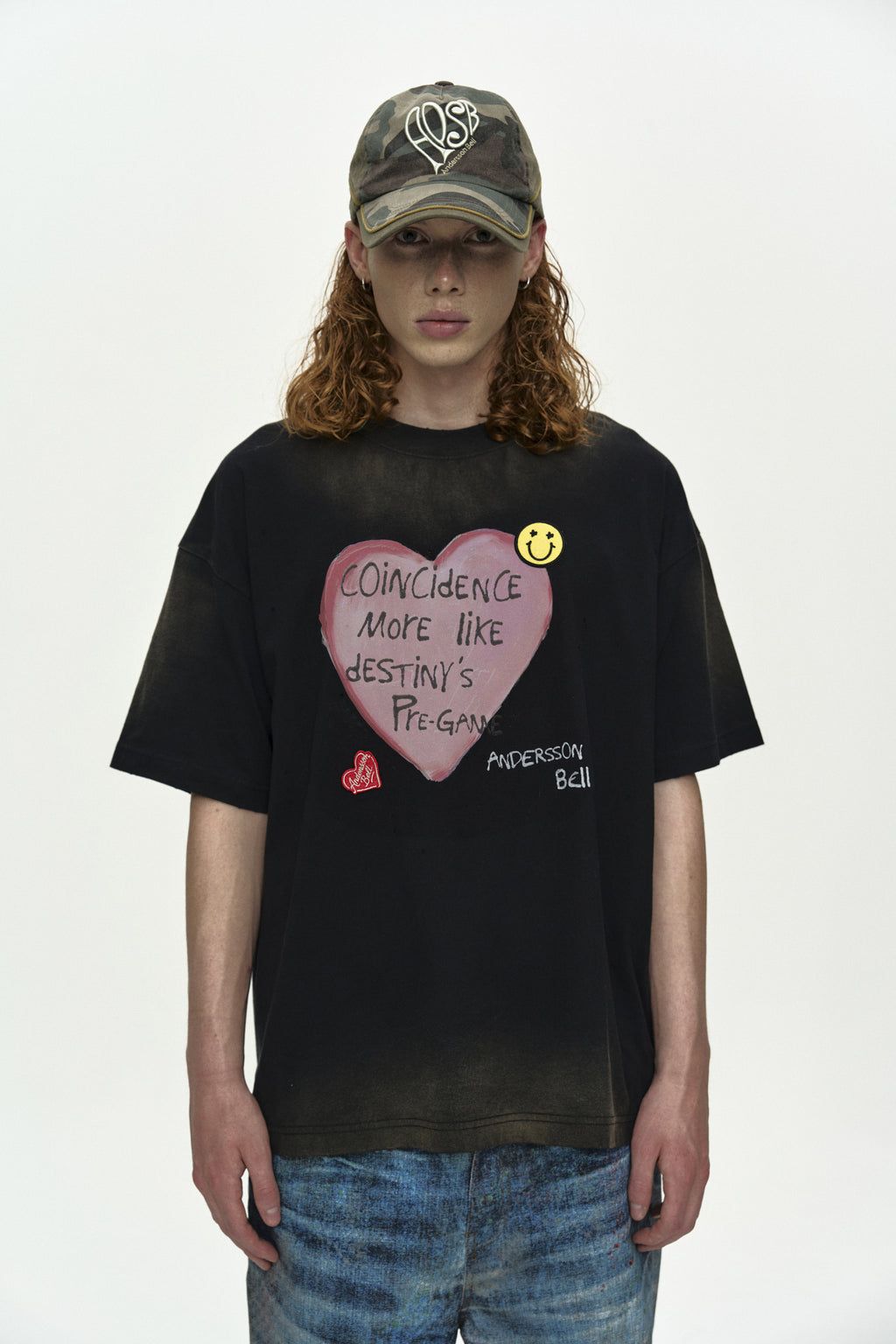 Andersson Bell - (essential) Unisex Spray Washed Heart Message T-Shirt (Essential) product image 5 | TRAB K-Fashion Australia