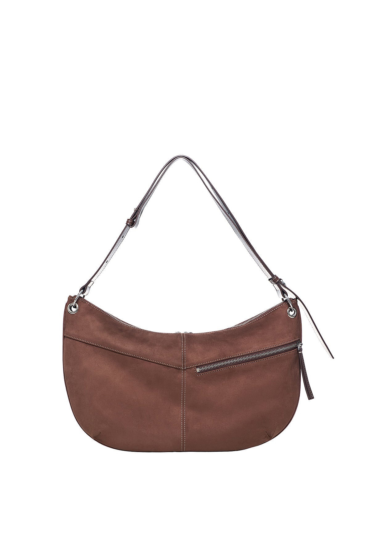 Matin Kim - Suede Round Hobo Bag (Brown) product image 3 | TRAB K-Fashion Australia