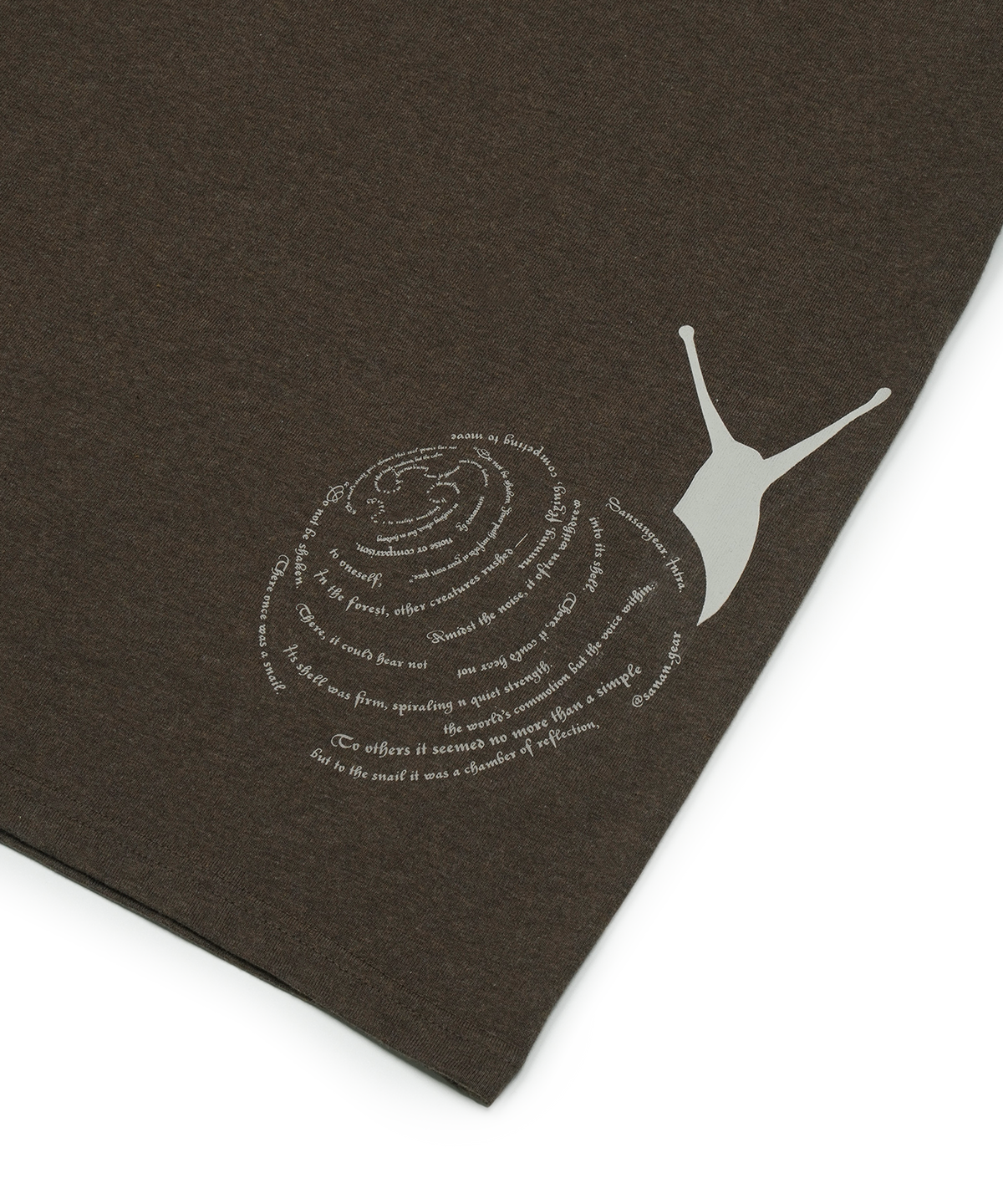 San San Gear - Snail T-Shirt (Melange Brown) product image 3 | TRAB K-Fashion Australia