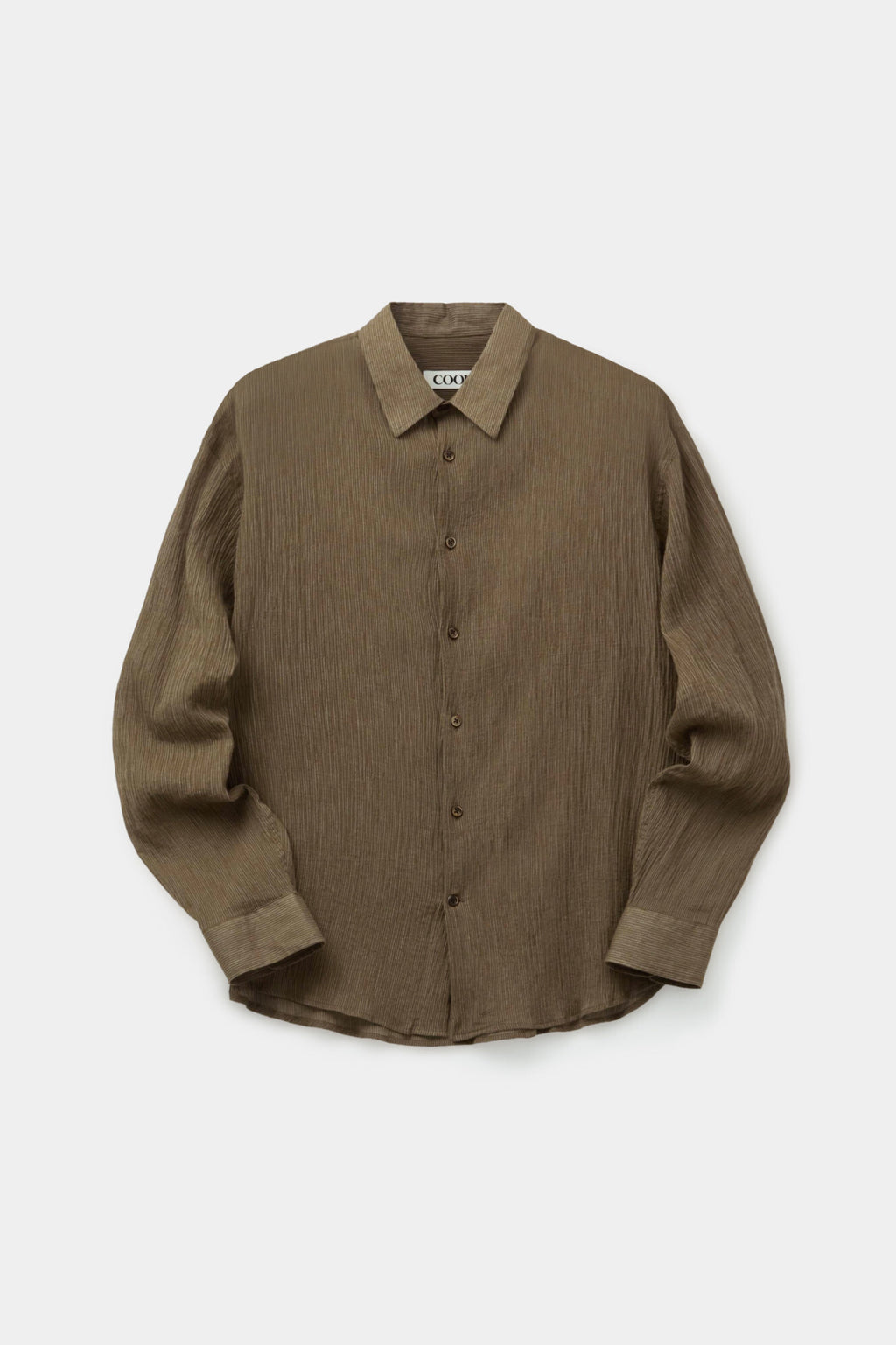 Coor - Stripe See-Through Cotton Shirt (Brown) product image 1 | TRAB K-Fashion Australia