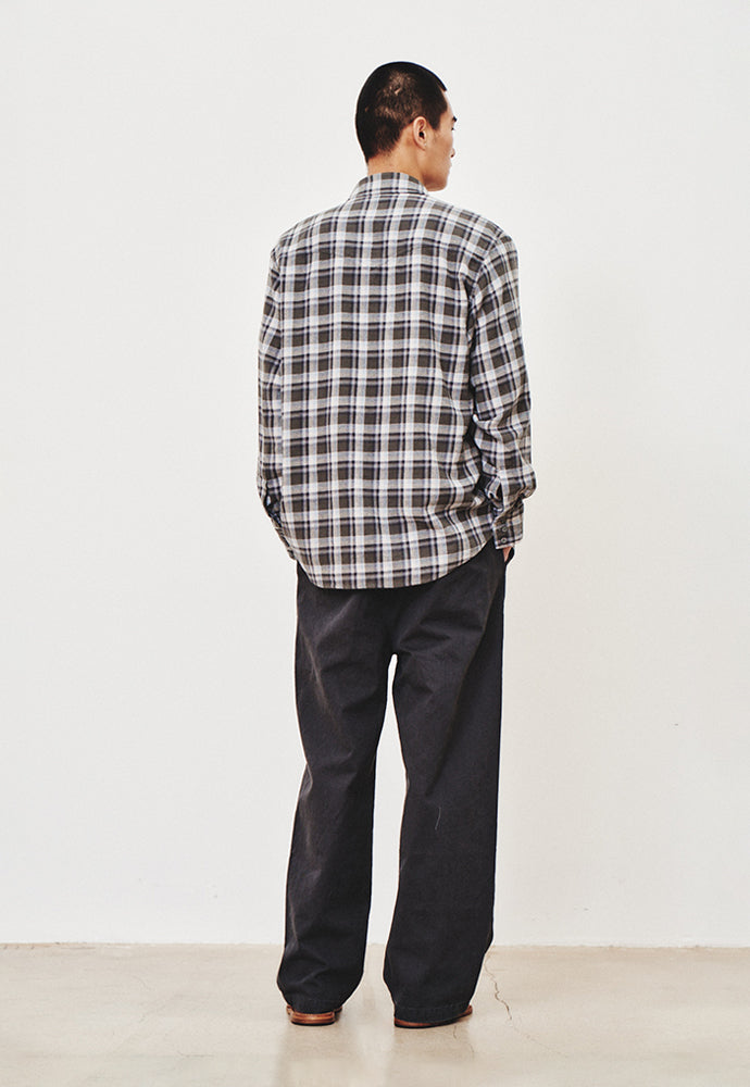 Art if acts - Washed Check Western Shirt (Khaki/Grey) product image 3 | TRAB K-Fashion Australia