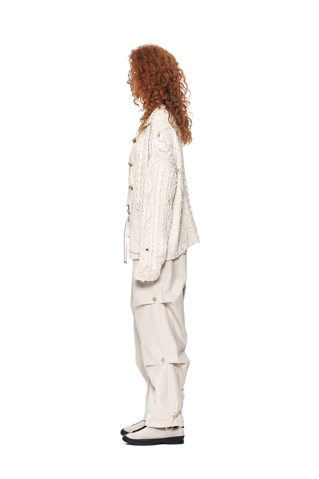 Matin Kim - Damage Cable Cardigan (Ivory) product image 6 | TRAB K-Fashion Australia