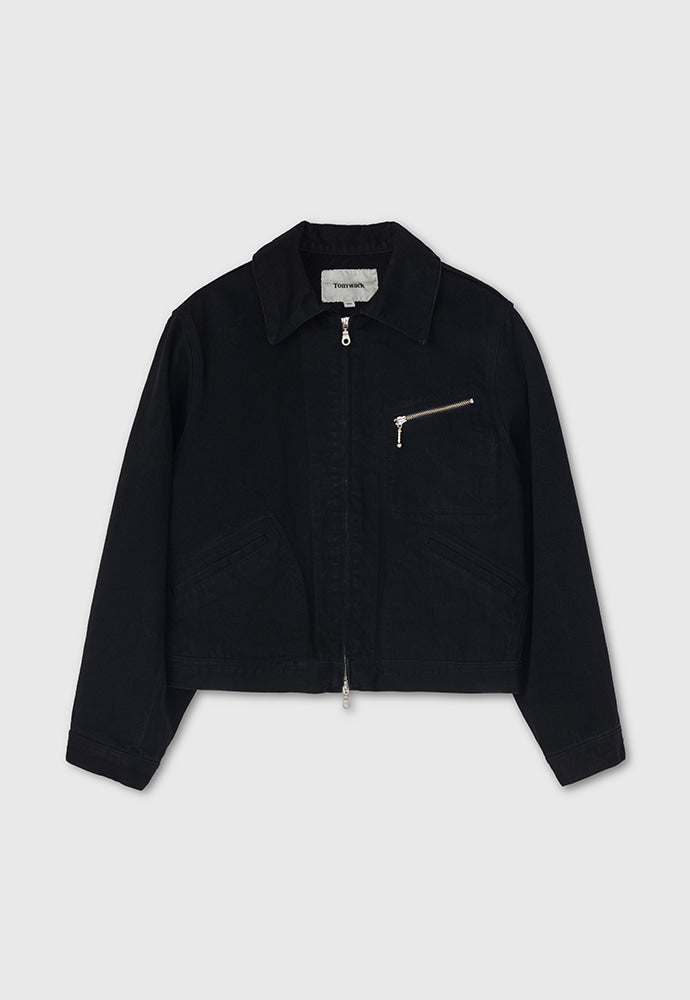 Tonywack - Rinsed Denim Zipped Work Jacket (Black) product image 7 | TRAB K-Fashion Australia