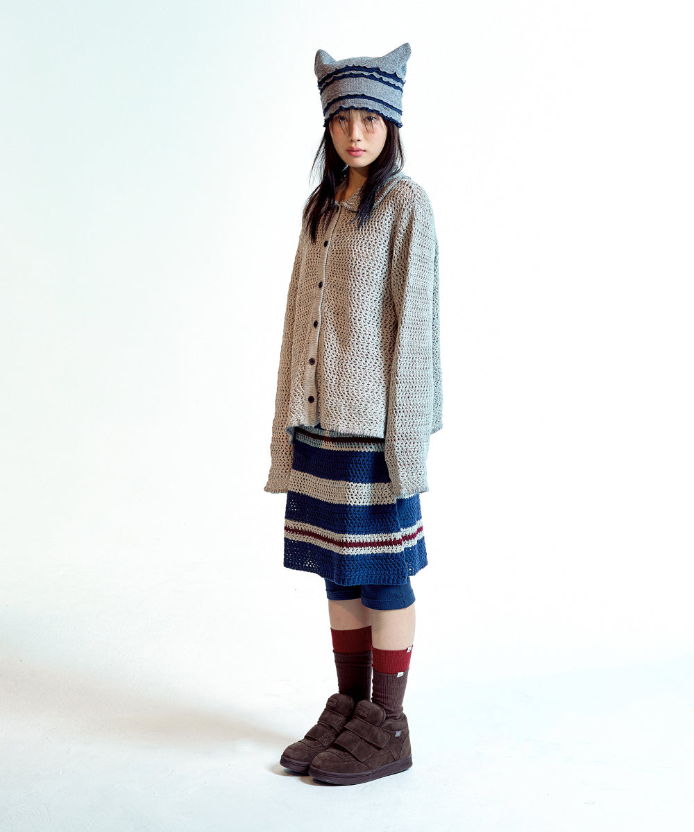 Coyseio - Stripe Layered Knit Skirt (Grey) product image 8 | TRAB K-Fashion Australia