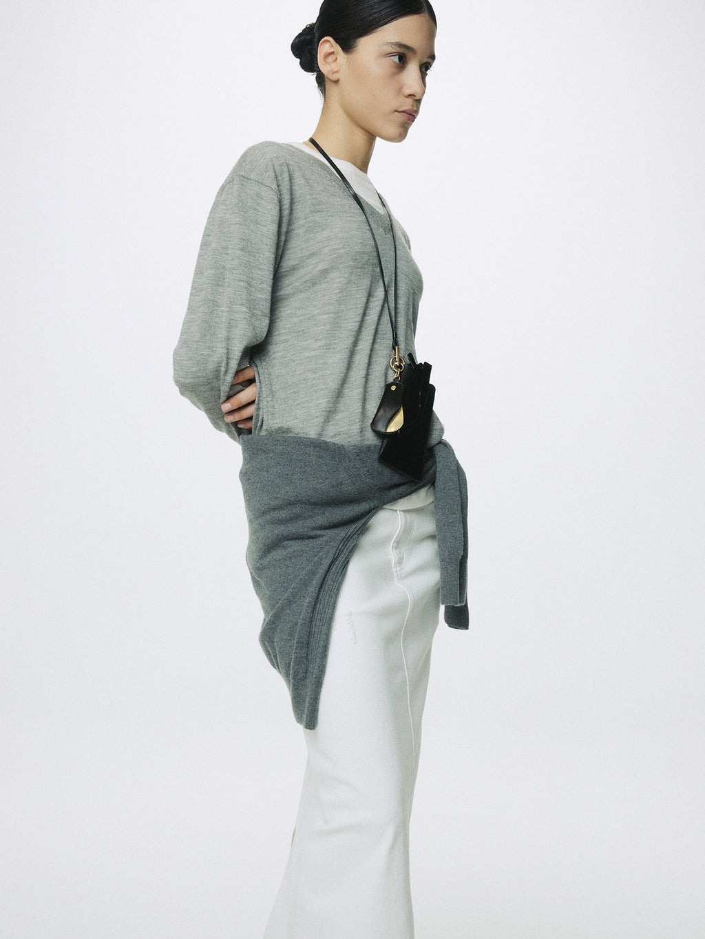 Tonywack - White Slim Fit Denim Maxi Skirt (Off White) product image 3 | TRAB K-Fashion Australia