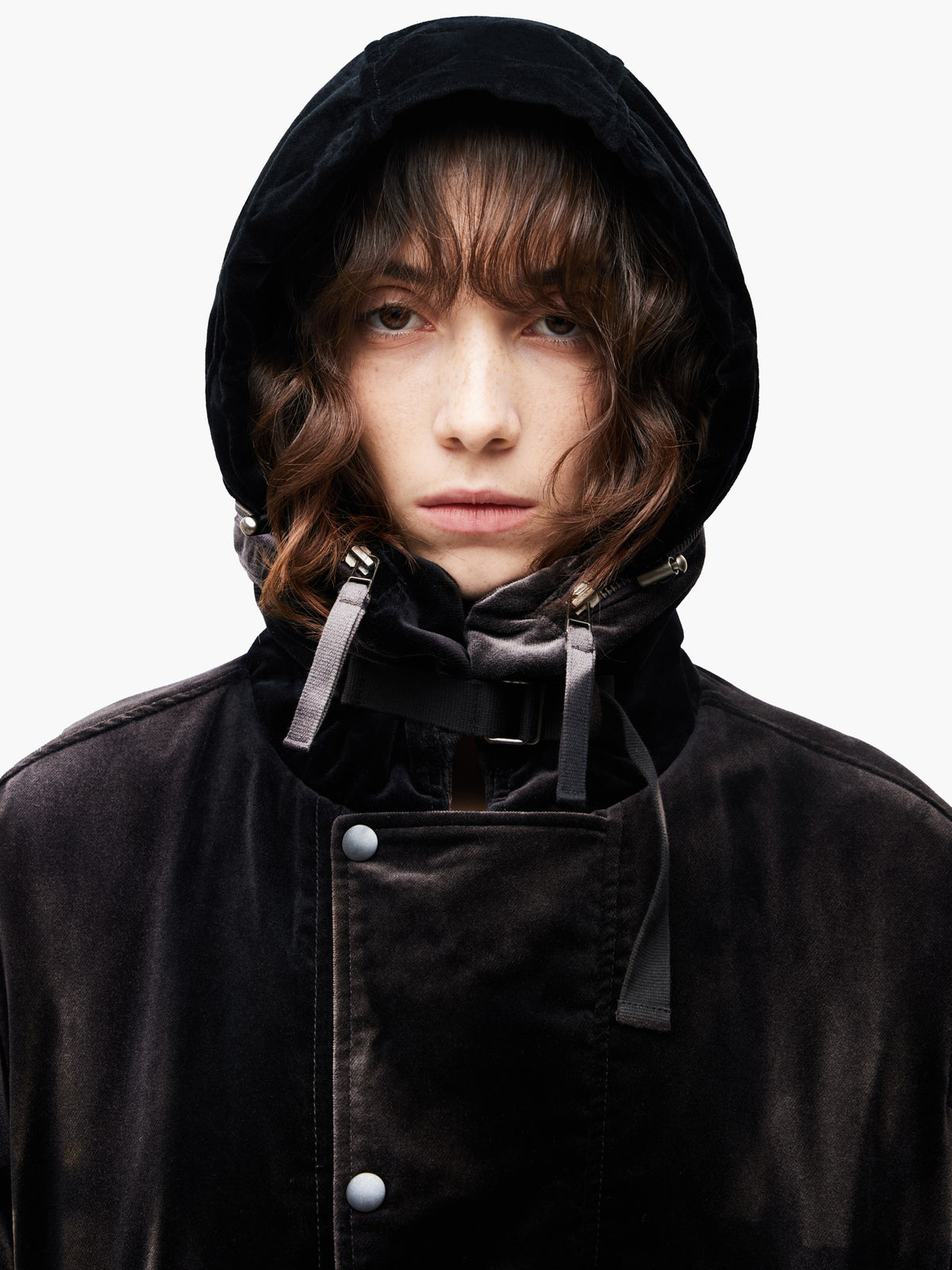 Jiyong Kim - Sun-Bleached Convertible Collar Jacket (Black) product image 7 | TRAB K-Fashion Australia