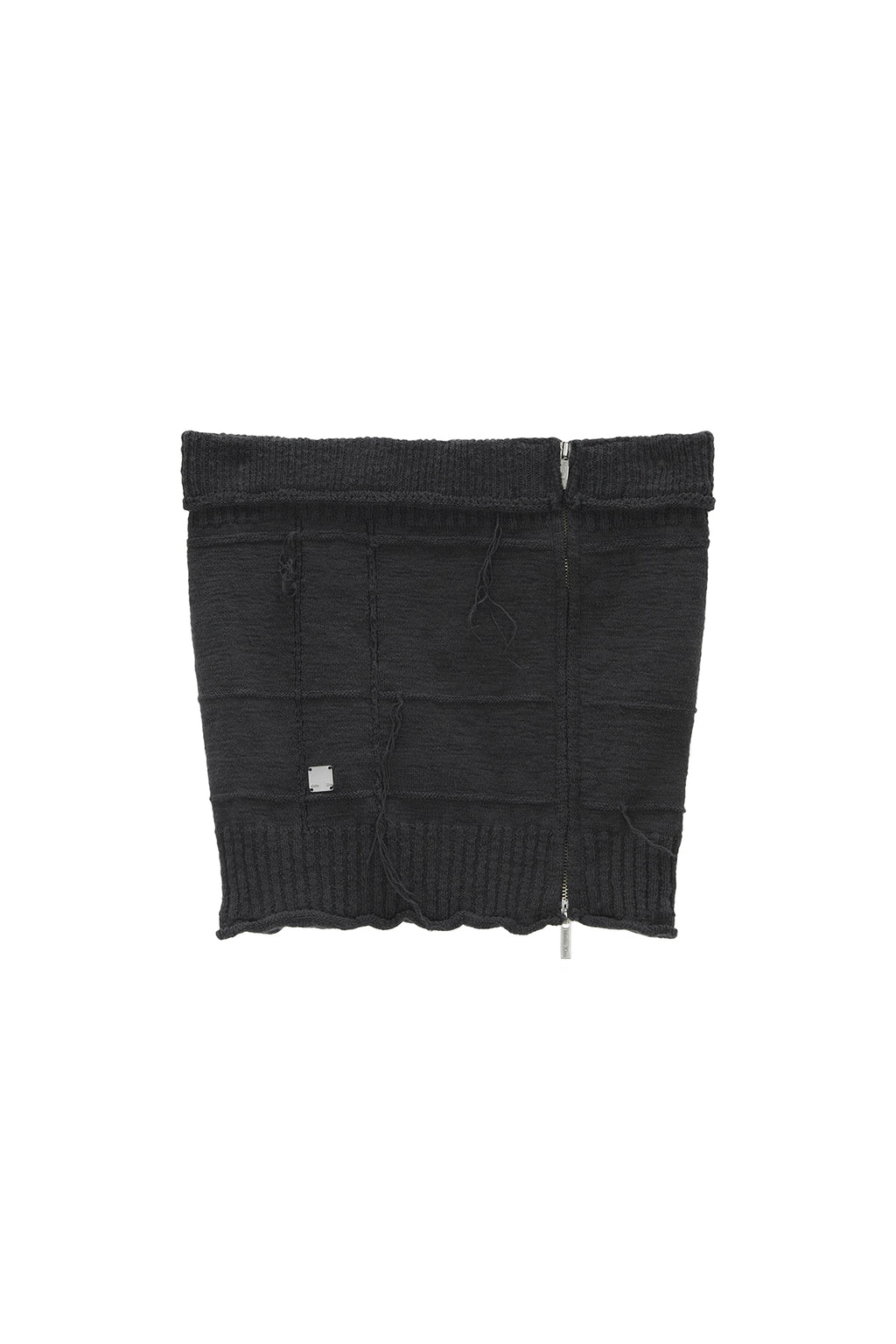 Matin Kim - Natural Damage Zip Up Tube Top (Charcoal) product image 1 | TRAB K-Fashion Australia